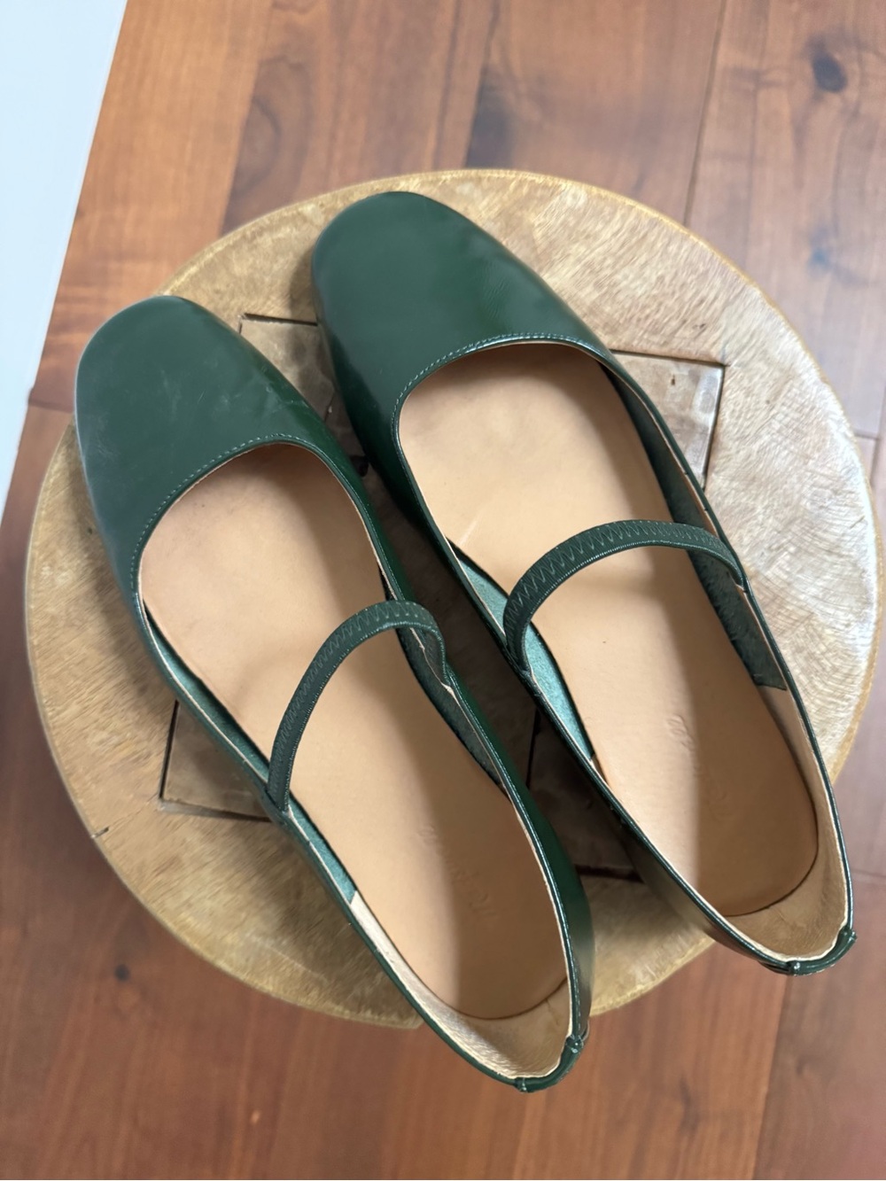 Madewell Greta Mary Jane Ballet Flats in Dark Forest Green, Size 8 - Picture 3 of 7